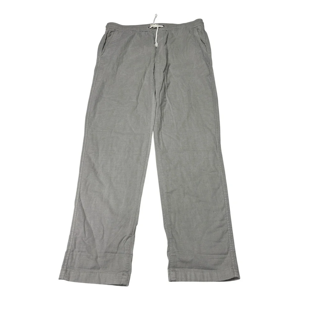 Marine Layer Men XL W38 L32 Slim Straight Fit Grey Drawstring Pants Cotton Blend